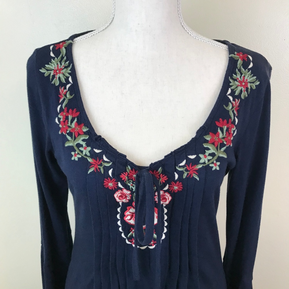 Johnny Was Red Floral Embroidered Dress Size Small